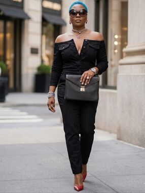 Bally International Vintage Black Leather Monogram Textured Envelope Pouch